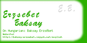 erzsebet baksay business card