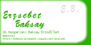 erzsebet baksay business card